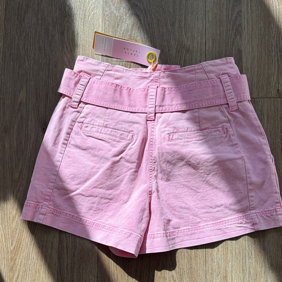 Tanya Taylor Pink High Waist Belted Shorts - Picture 4 of 6
